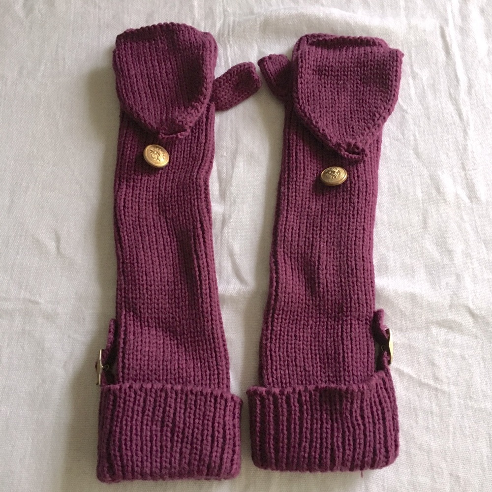 Fingerless mittens with flap arm warmers